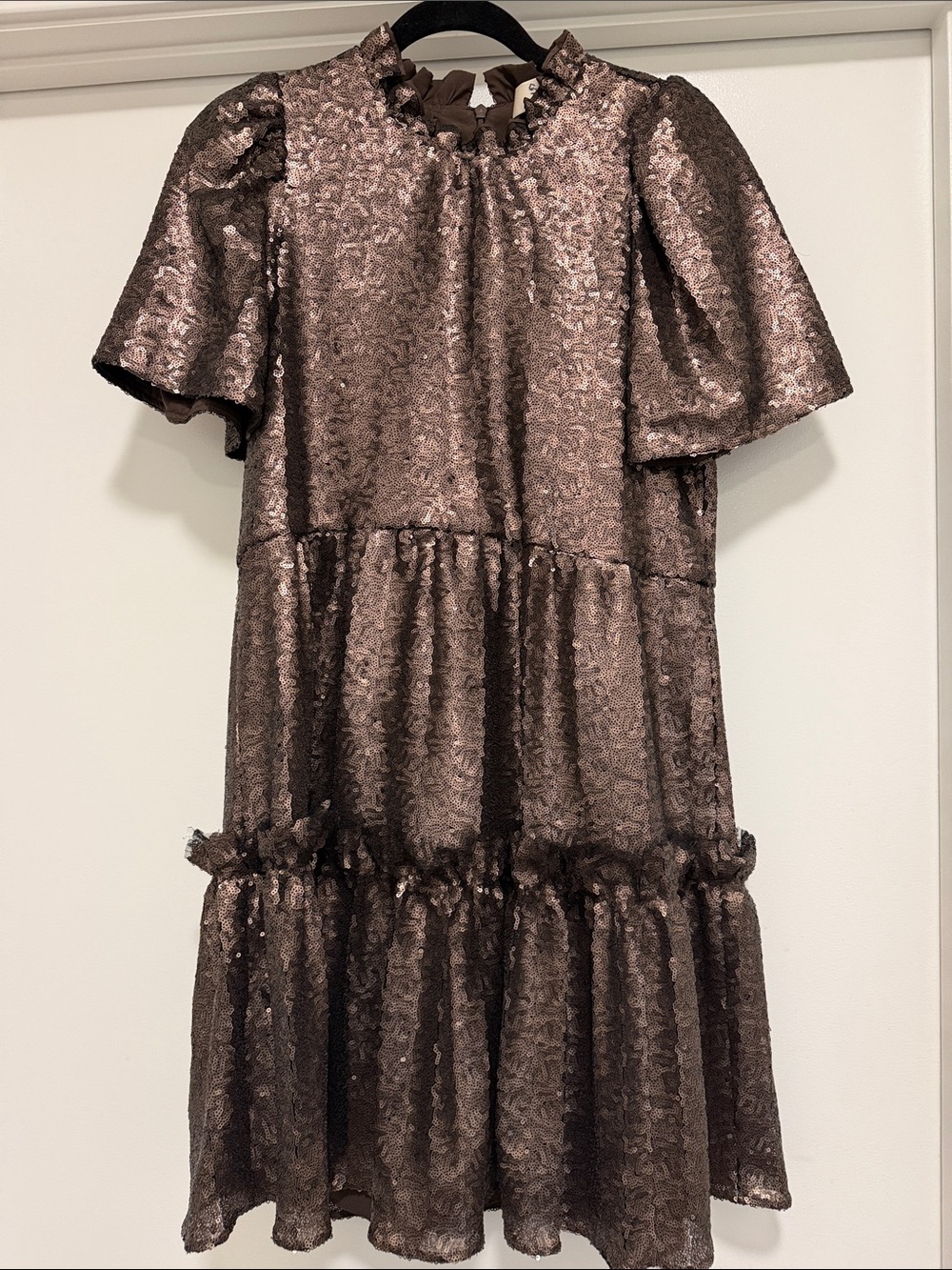 Sea New York Rachelle Dress in Bronze Sequin Size Small
